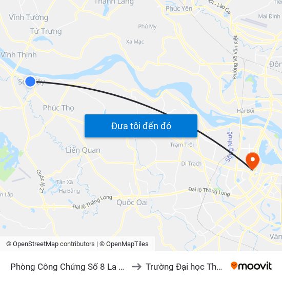 Phòng Công Chứng Số 8 La Thành - Sơn Tây to Trường Đại học Thủ đô Hà Nội map