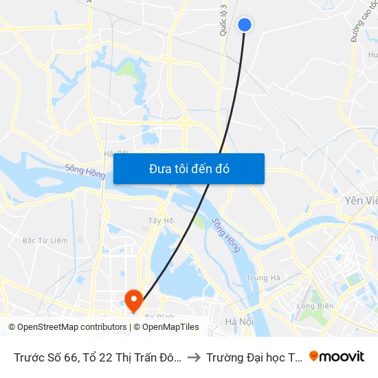 Trước Số 66, Tổ 22 Thị Trấn Đông Anh, Đường Uy Nỗ to Trường Đại học Thủ đô Hà Nội map