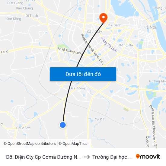 Đối Diện Cty Cp Coma Đường Nội Bộ Cụm Cn Thanh Oai to Trường Đại học Thủ đô Hà Nội map