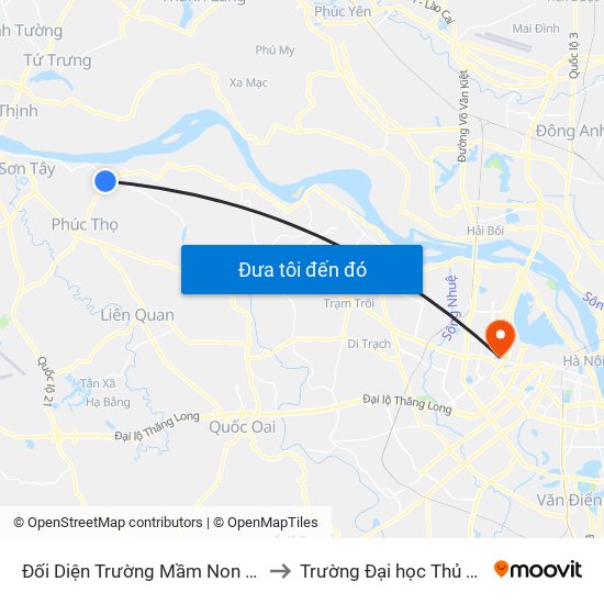Đối Diện Trường Mầm Non Võng Xuyên to Trường Đại học Thủ đô Hà Nội map