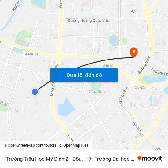 Trường Tiểu Học Mỹ Đình 2 - Đối Diện 216 Đường Mỹ Đình to Trường Đại học Thủ đô Hà Nội map