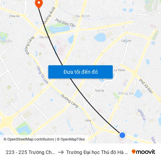 223 - 225 Trường Chinh to Trường Đại học Thủ đô Hà Nội map