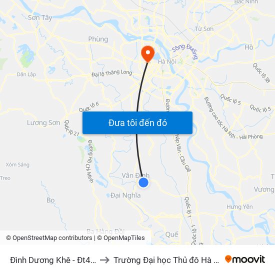 Đình Dương Khê - Đt428 to Trường Đại học Thủ đô Hà Nội map