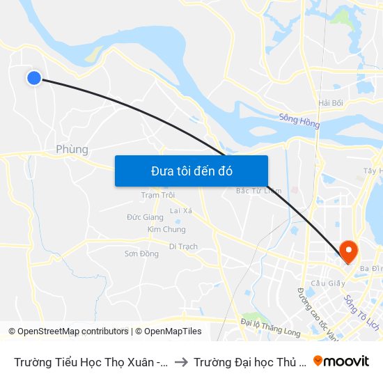 Trường Tiểu Học Thọ Xuân - Đan Phượng to Trường Đại học Thủ đô Hà Nội map