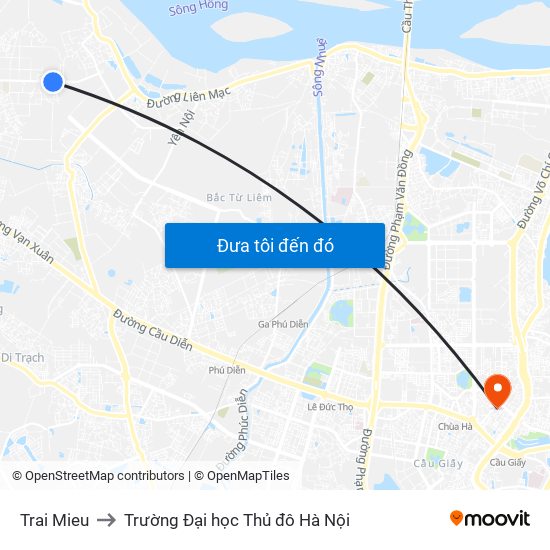 Trai Mieu to Trường Đại học Thủ đô Hà Nội map