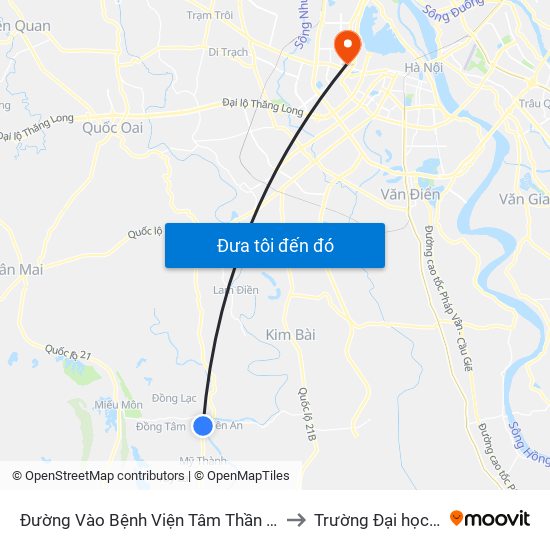 Đường Vào Bệnh Viện Tâm Thần Huyện Mỹ Đức Khoảng 50m to Trường Đại học Thủ đô Hà Nội map
