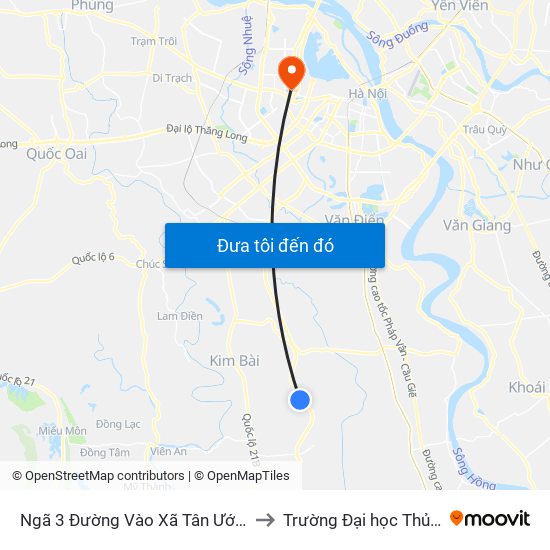 Ngã 3 Đường Vào Xã Tân Ước Khoảng 70m to Trường Đại học Thủ đô Hà Nội map