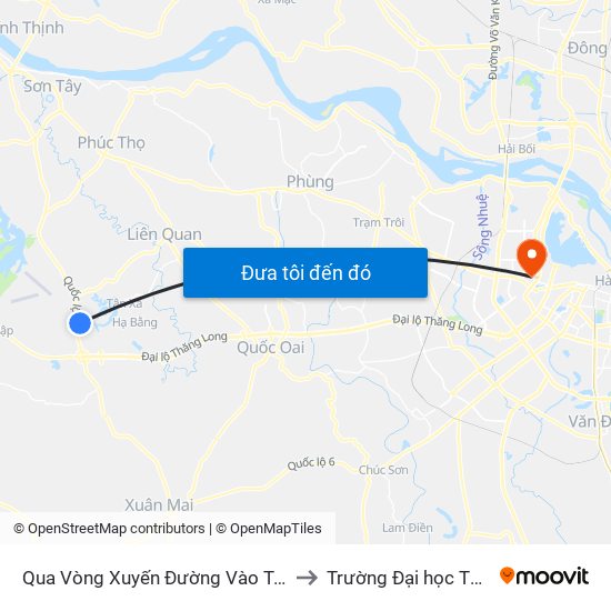 Qua Vòng Xuyến Đường Vào Trường Đh Fpt 50m to Trường Đại học Thủ đô Hà Nội map