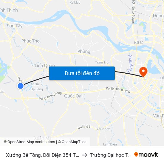 Xưởng Bê Tông, Đối Diện 354 Thạch Hòa Thạch Thất to Trường Đại học Thủ đô Hà Nội map