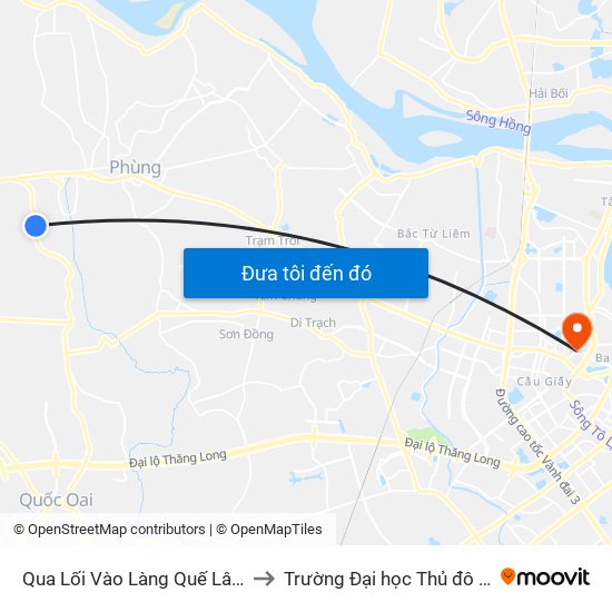 Qua Lối Vào Làng Quế Lâm 30m to Trường Đại học Thủ đô Hà Nội map