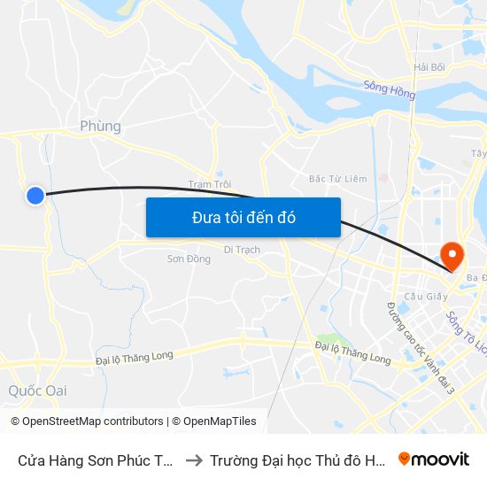 Cửa Hàng Sơn Phúc Thành to Trường Đại học Thủ đô Hà Nội map
