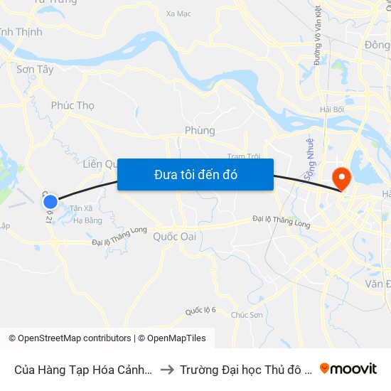 Của Hàng Tạp Hóa Cảnh Quang to Trường Đại học Thủ đô Hà Nội map