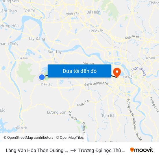 Làng Văn Hóa Thôn Quảng Phúc, Đt87 to Trường Đại học Thủ đô Hà Nội map