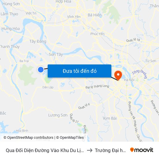 Qua Đối Diện Đường Vào Khu Du Lịch Khoang Sanh, Suối Tiên 50m, Đt87 to Trường Đại học Thủ đô Hà Nội map
