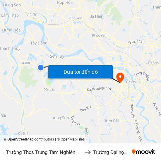 Trường Thcs Trung Tâm Nghiên Cứu Bò Và Đồng Cỏ Ba Vì, Đt87 to Trường Đại học Thủ đô Hà Nội map