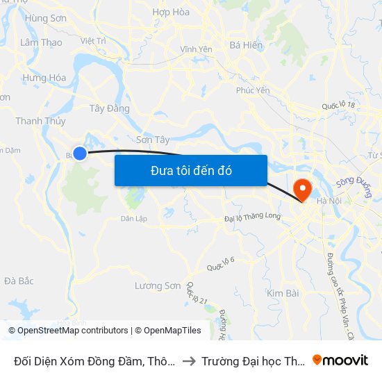 Đối Diện Xóm Đồng Đầm, Thôn 6, Ba Trại, Ba Vì to Trường Đại học Thủ đô Hà Nội map