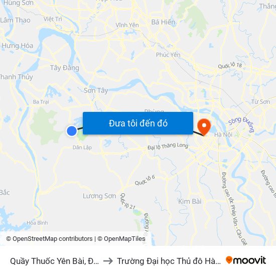 Quầy Thuốc Yên Bài, Đt87 to Trường Đại học Thủ đô Hà Nội map