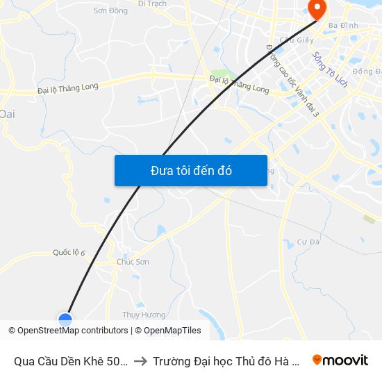 Qua Cầu Dền Khê 50m to Trường Đại học Thủ đô Hà Nội map