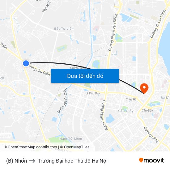 (B) Nhổn to Trường Đại học Thủ đô Hà Nội map