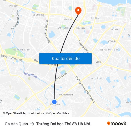 Ga Văn Quán to Trường Đại học Thủ đô Hà Nội map