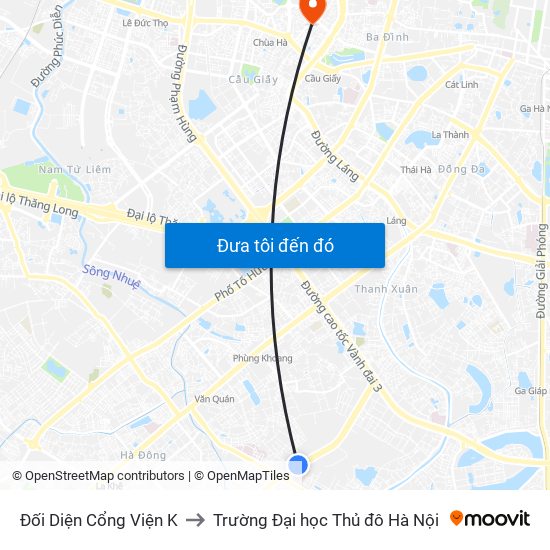 Đối Diện Cổng Viện K to Trường Đại học Thủ đô Hà Nội map