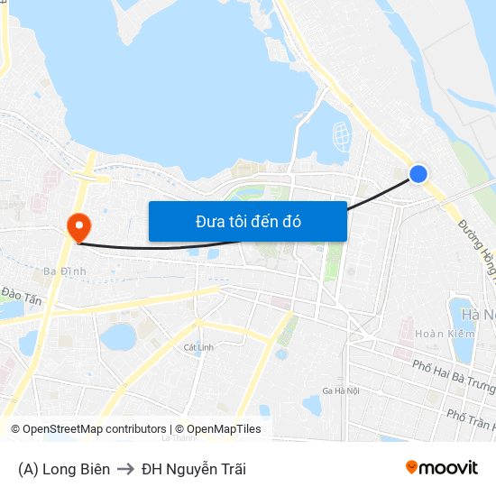 (A) Long Biên to ĐH Nguyễn Trãi map