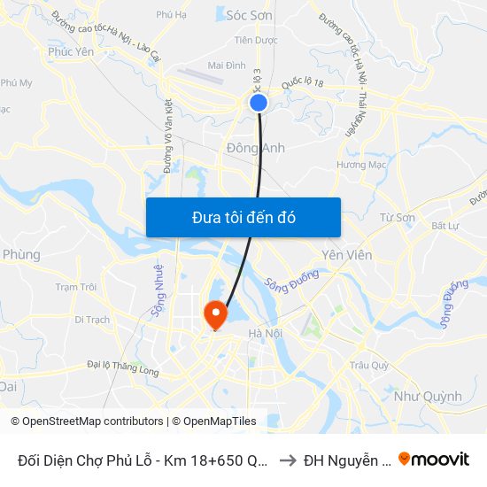 Đối Diện Chợ Phủ Lỗ - Km 18+650 Quốc Lộ 3 to ĐH Nguyễn Trãi map