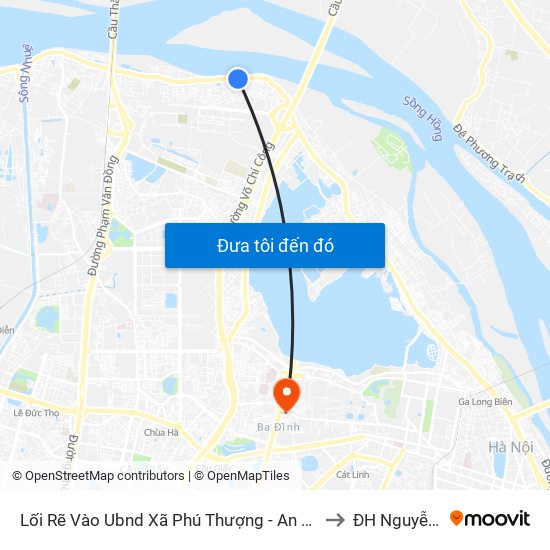 Lối Rẽ Vào Ubnd Xã Phú Thượng - An Dương Vương to ĐH Nguyễn Trãi map