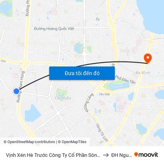 Vịnh Xén Hè Trước Công Ty Cổ Phần Sông Đà 9 - Đường Nguyễn Hoàng to ĐH Nguyễn Trãi map