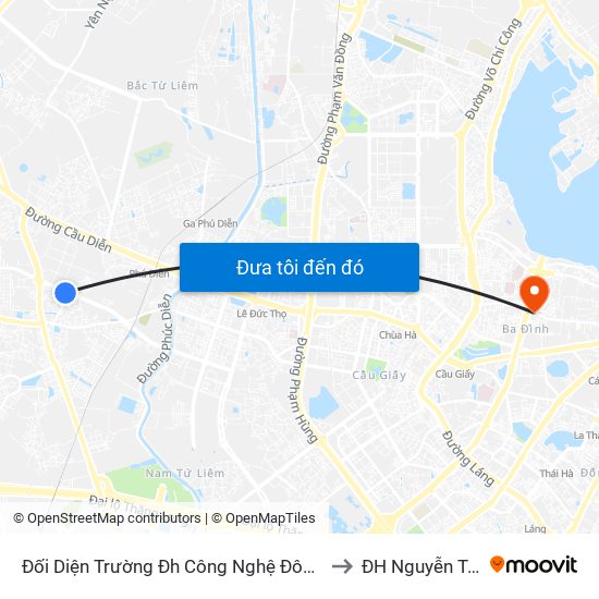 Đối Diện Trường Đh Công Nghệ Đông Á to ĐH Nguyễn Trãi map