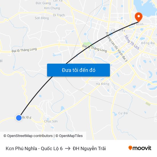 Kcn Phú Nghĩa - Quốc Lộ 6 to ĐH Nguyễn Trãi map