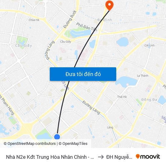Nhà N2e Kđt Trung Hòa Nhân Chính - Lê Văn Lương to ĐH Nguyễn Trãi map