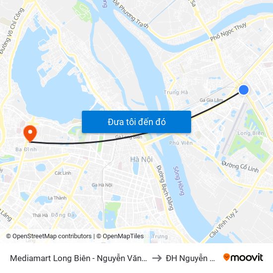 Mediamart Long Biên - Nguyễn Văn Linh to ĐH Nguyễn Trãi map