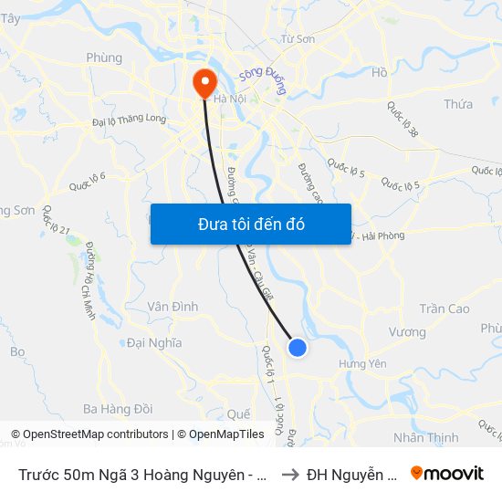 Trước 50m Ngã 3 Hoàng Nguyên - Dt428 to ĐH Nguyễn Trãi map
