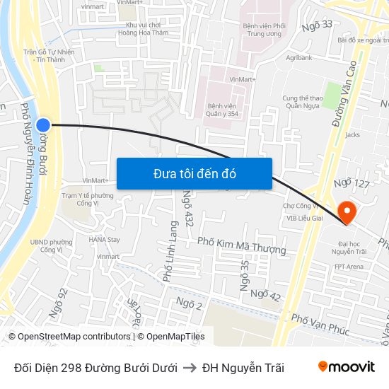 Đối Diện 298 Đường Bưởi Dưới to ĐH Nguyễn Trãi map
