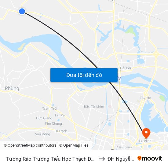 Tường Rào Trường Tiểu Học Thạch Đà B - Thạch Đà to ĐH Nguyễn Trãi map