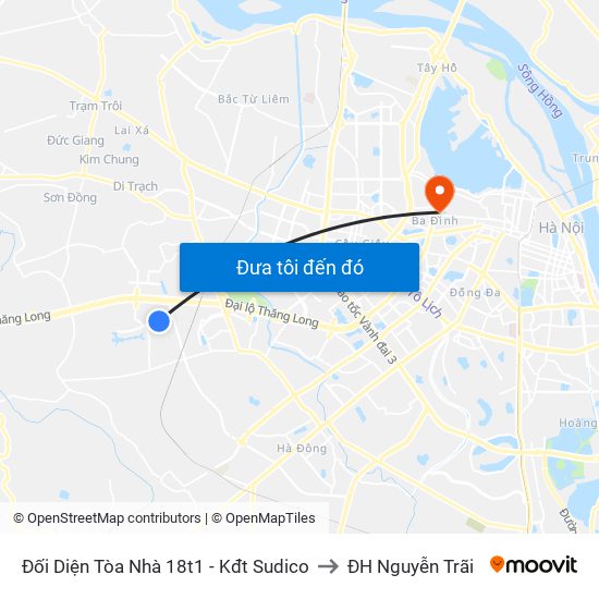 Đối Diện Tòa Nhà 18t1 - Kđt Sudico to ĐH Nguyễn Trãi map