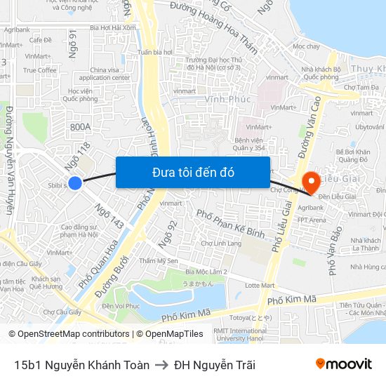 15b1 Nguyễn Khánh Toàn to ĐH Nguyễn Trãi map
