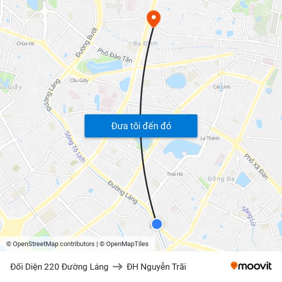 Đối Diện 220 Đường Láng to ĐH Nguyễn Trãi map
