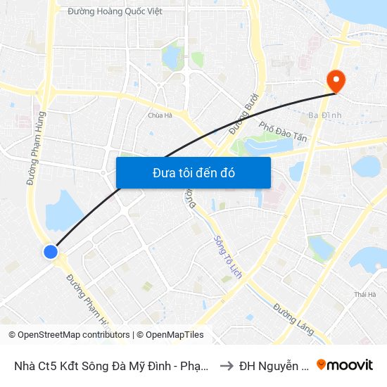 Nhà Ct5 Kđt Sông Đà Mỹ Đình - Phạm Hùng to ĐH Nguyễn Trãi map