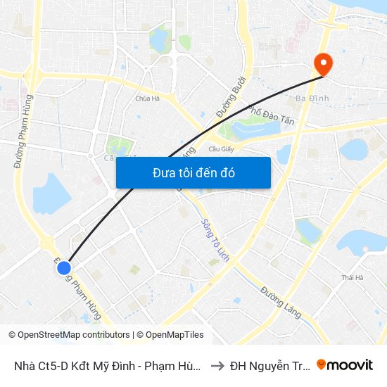 Nhà Ct5-D Kđt Mỹ Đình - Phạm Hùng to ĐH Nguyễn Trãi map