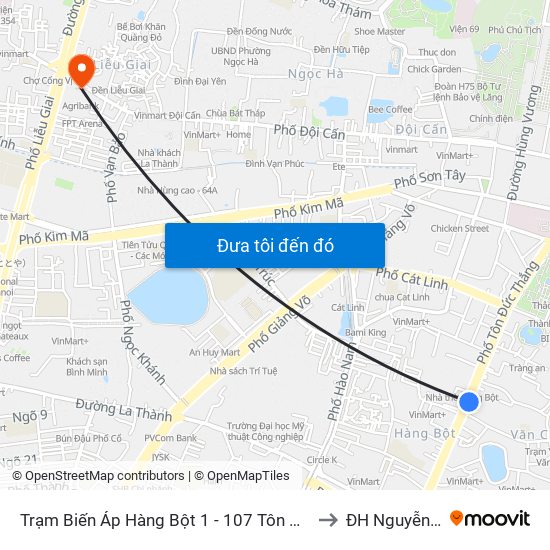 Trạm Biến Áp Hàng Bột 1 - 107 Tôn Đức Thắng to ĐH Nguyễn Trãi map