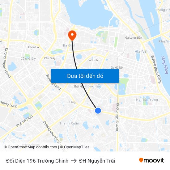 Đối Diện 196 Trường Chinh to ĐH Nguyễn Trãi map