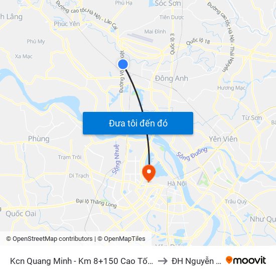 Kcn Quang Minh - Km 8+150 Cao Tốc Btl-Nb to ĐH Nguyễn Trãi map