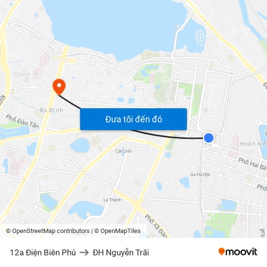 12a Điện Biên Phủ to ĐH Nguyễn Trãi map