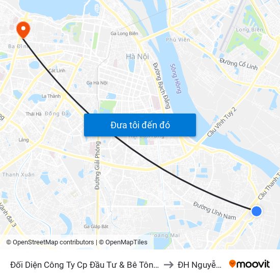 Đối Diện Công Ty Cp Đầu Tư & Bê Tông Thịnh Liệt to ĐH Nguyễn Trãi map