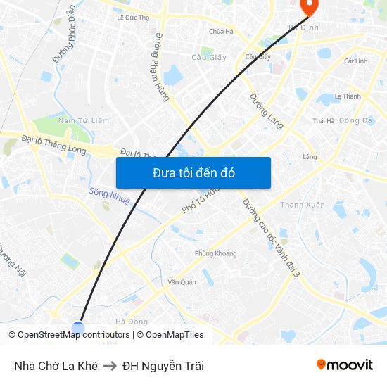 Nhà Chờ La Khê to ĐH Nguyễn Trãi map