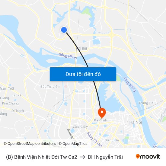 (B) Bệnh Viện Nhiệt Đới Tw Cs2 to ĐH Nguyễn Trãi map