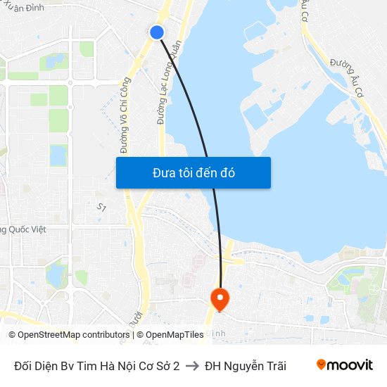 Đối Diện Bv Tim Hà Nội Cơ Sở 2 to ĐH Nguyễn Trãi map