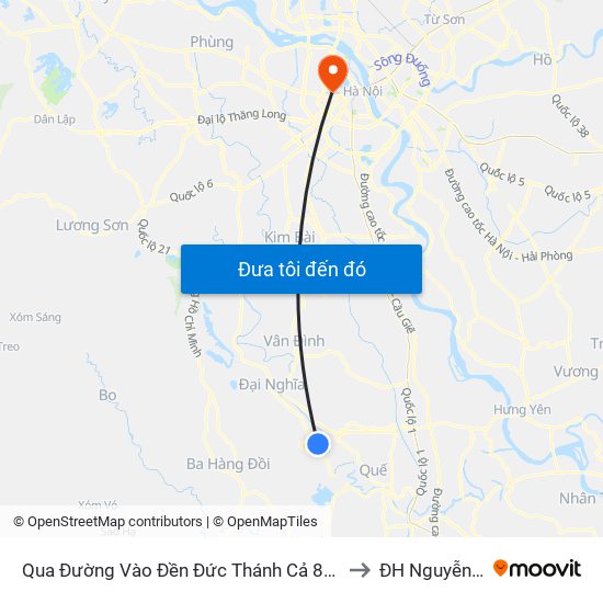 Qua Đường Vào Đền Đức Thánh Cả 80m, Dt425 to ĐH Nguyễn Trãi map